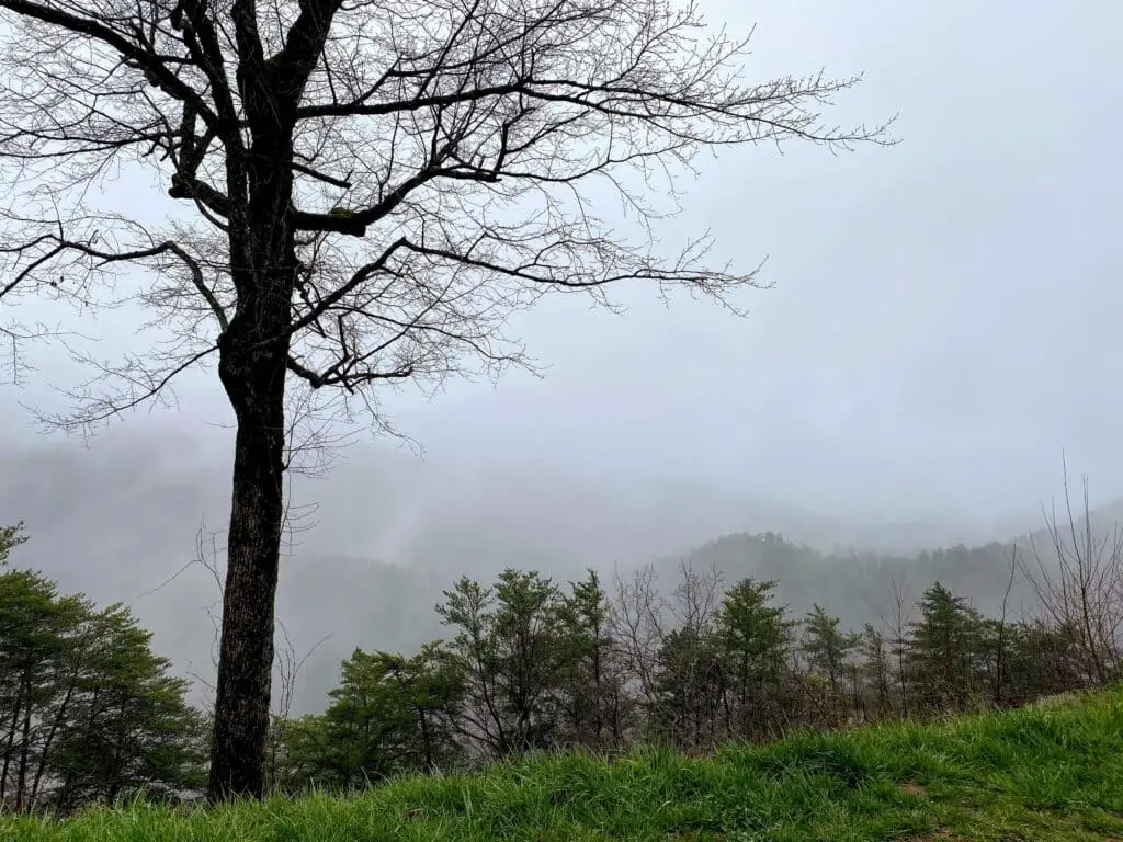 View From Foothills Parkway In Fog