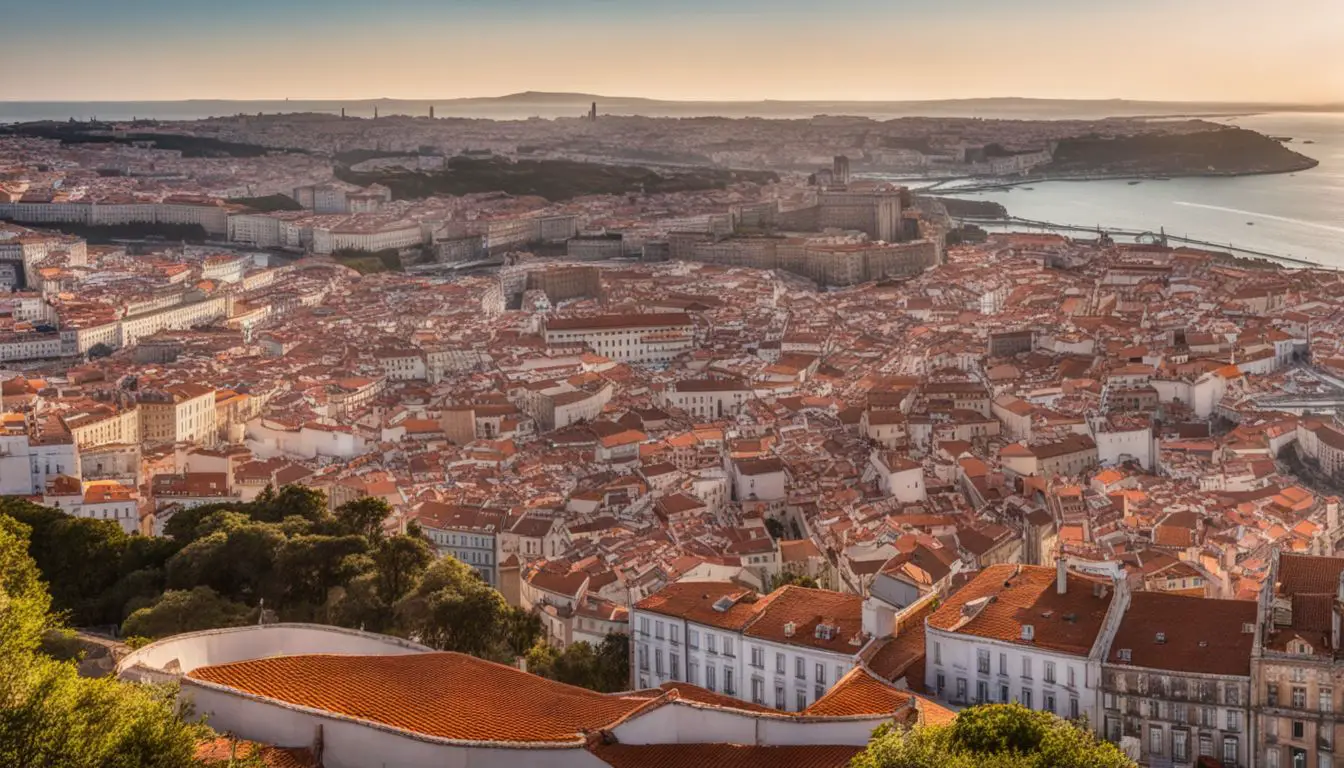 A Panoramic View Of Lisbon, Porto, And Algarve's City Skylines With Diverse Faces, Hair Styles, And Outfits.