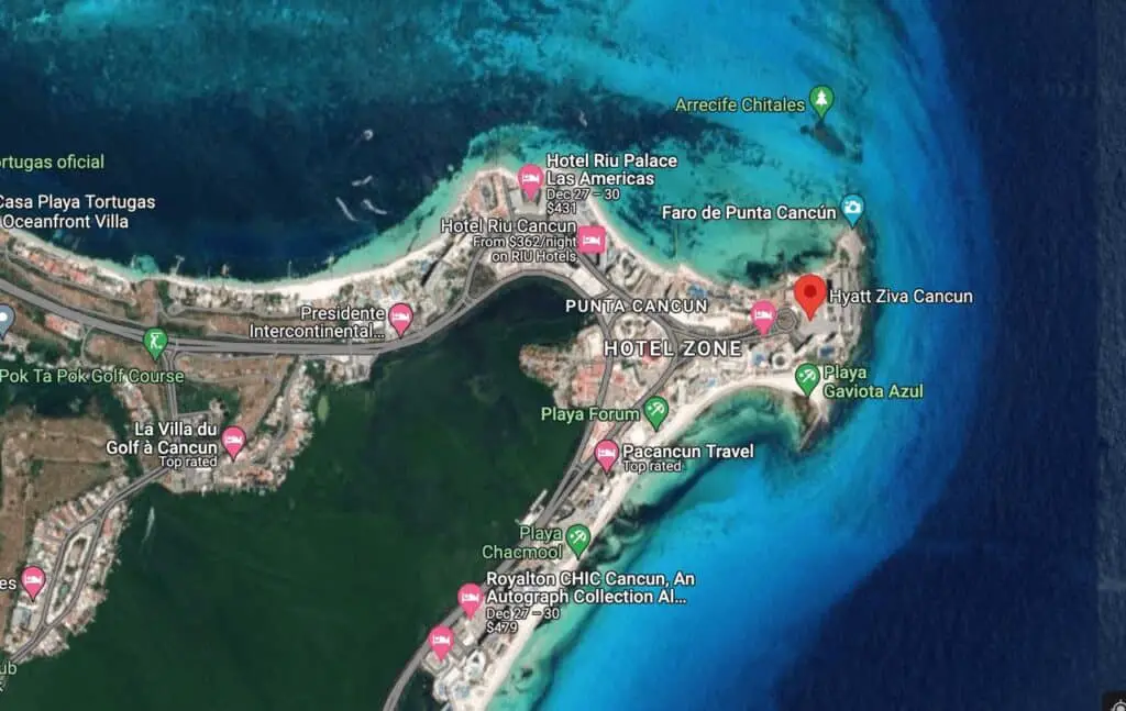 Hyatt Ziva Cancun Map