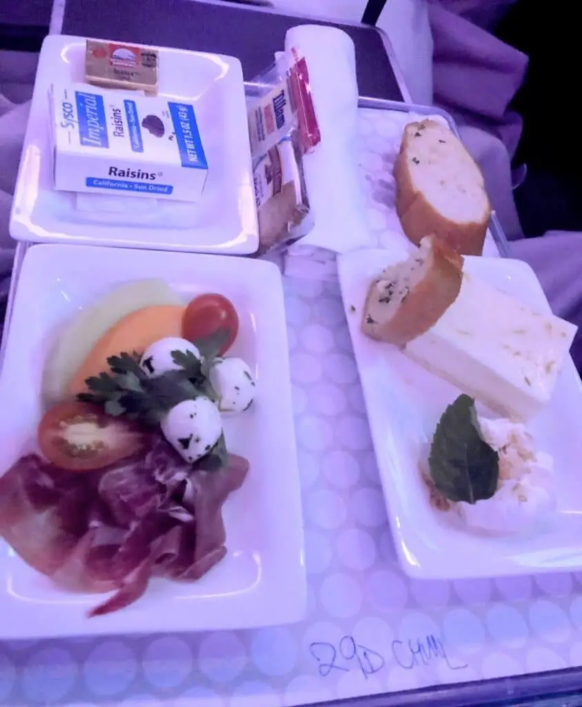 Air New Zealand 777 Premium Economy Meal
