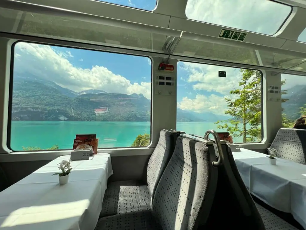 Switzerland Train Dining Car On The Way To Lucerne