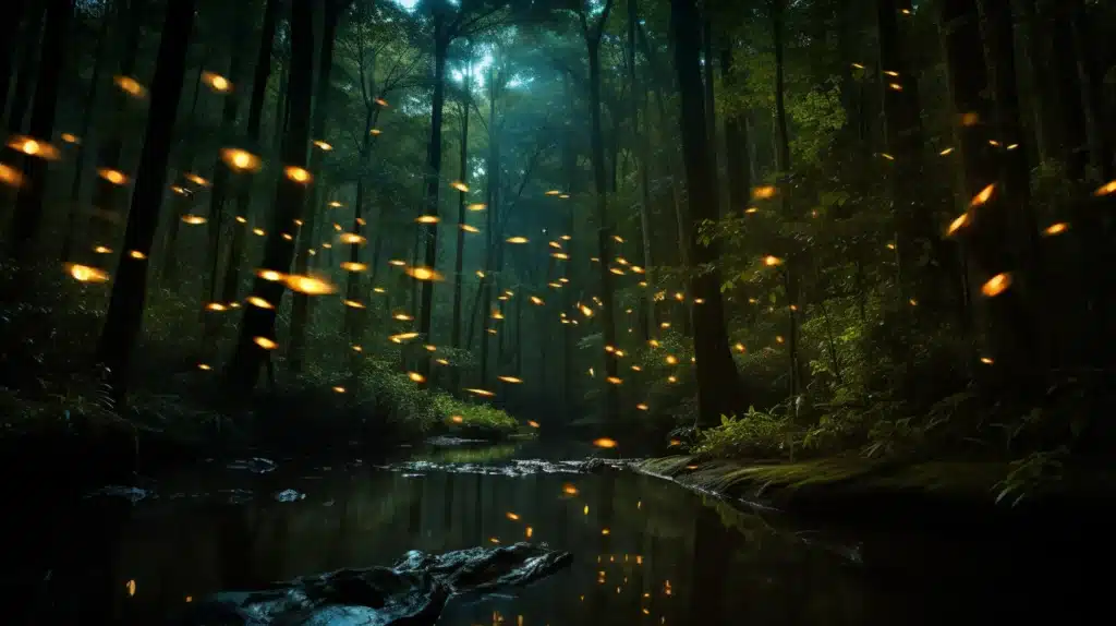 See Synchronous Fireflies In The Great Smoky Mountains: Forest View Of Fireflies 