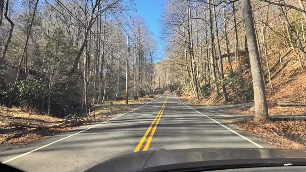 Drive Up On 2 Lane Road To Ober Mountain 